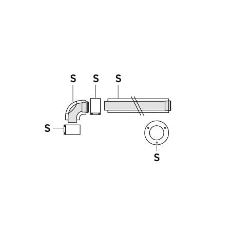Vaillant - Basis-Anschluss-Set 60/100 PP an Überdruckgassystem DN 100