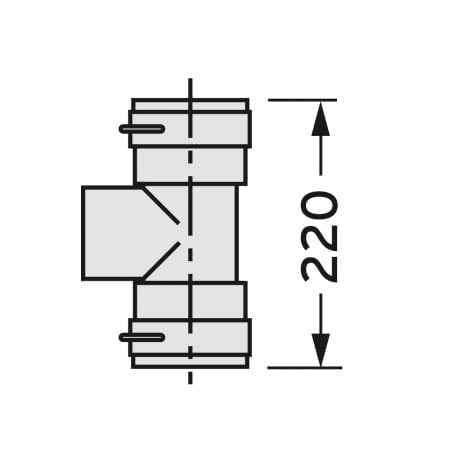 Vaillant - Set 7 T-Stück DN 100 für Abgas- anschl. 80/125 f.flex. Abgasl. DN 100,PP
