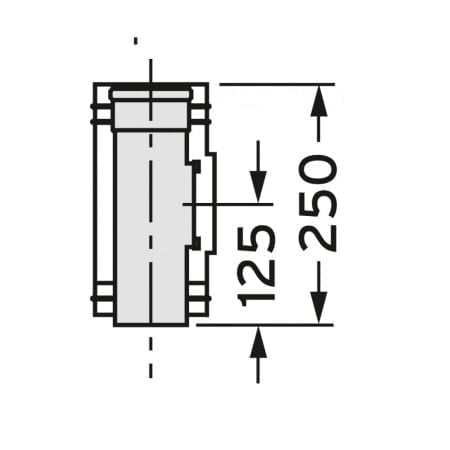 Vaillant - Revisionsstück 80/125 mm für Fassadenverlegung konz. PP/Edelstahl