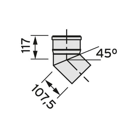 Vaillant - Bogen 45 Grad (2 St.) für starre Abgasleitung DN 130, PP