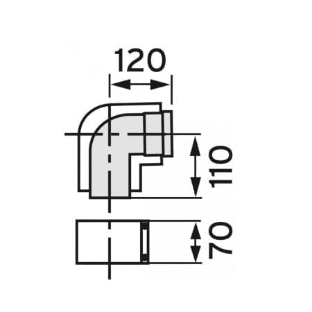 Vaillant - Bogen 87 Grad Brennwert Luft-/Abgasführung, PP, 80/125 mm