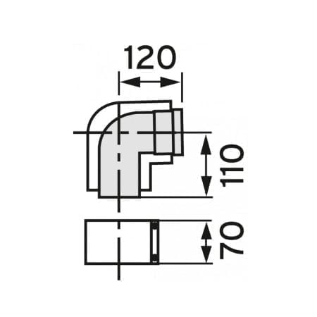 Vaillant - Bogen 45 Grad (2 St.) Brennwert Luft-/Abgasführung, PP, 80/125 mm