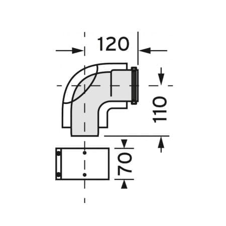 Vaillant - Bogen 87 Grad Brennwert konz., PP, 80/125 mm, m. Reinigungsd.