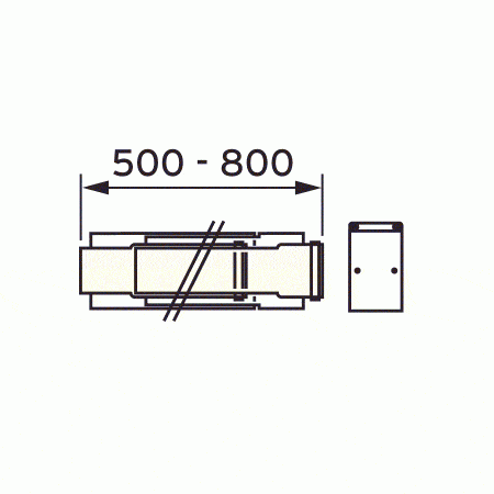 Vaillant - Teleskopverlängerung turboTEC Luft-/Abgasführ., Alu, 60/100, 0,5-0,8 m