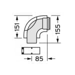 Vaillant - Revisionsbogen 90 Grad turboTEC konzentr. Alu, 60/100mm, m. Reinigungsd.